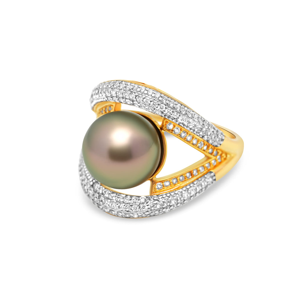 1pcs Tahitian Pearl Ring 925 Silver SHM1654 CMP8
