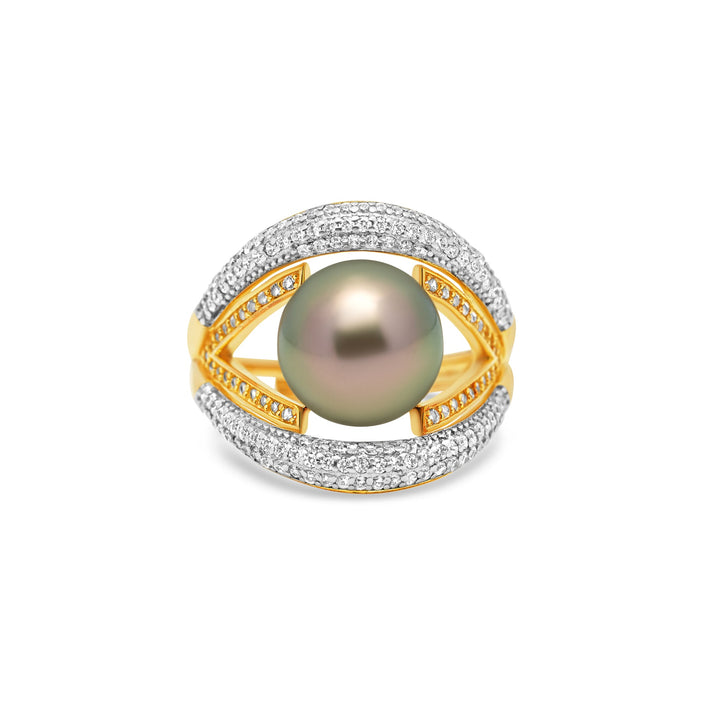 1pcs Tahitian Pearl Ring 925 Silver SHM1654 CMP8
