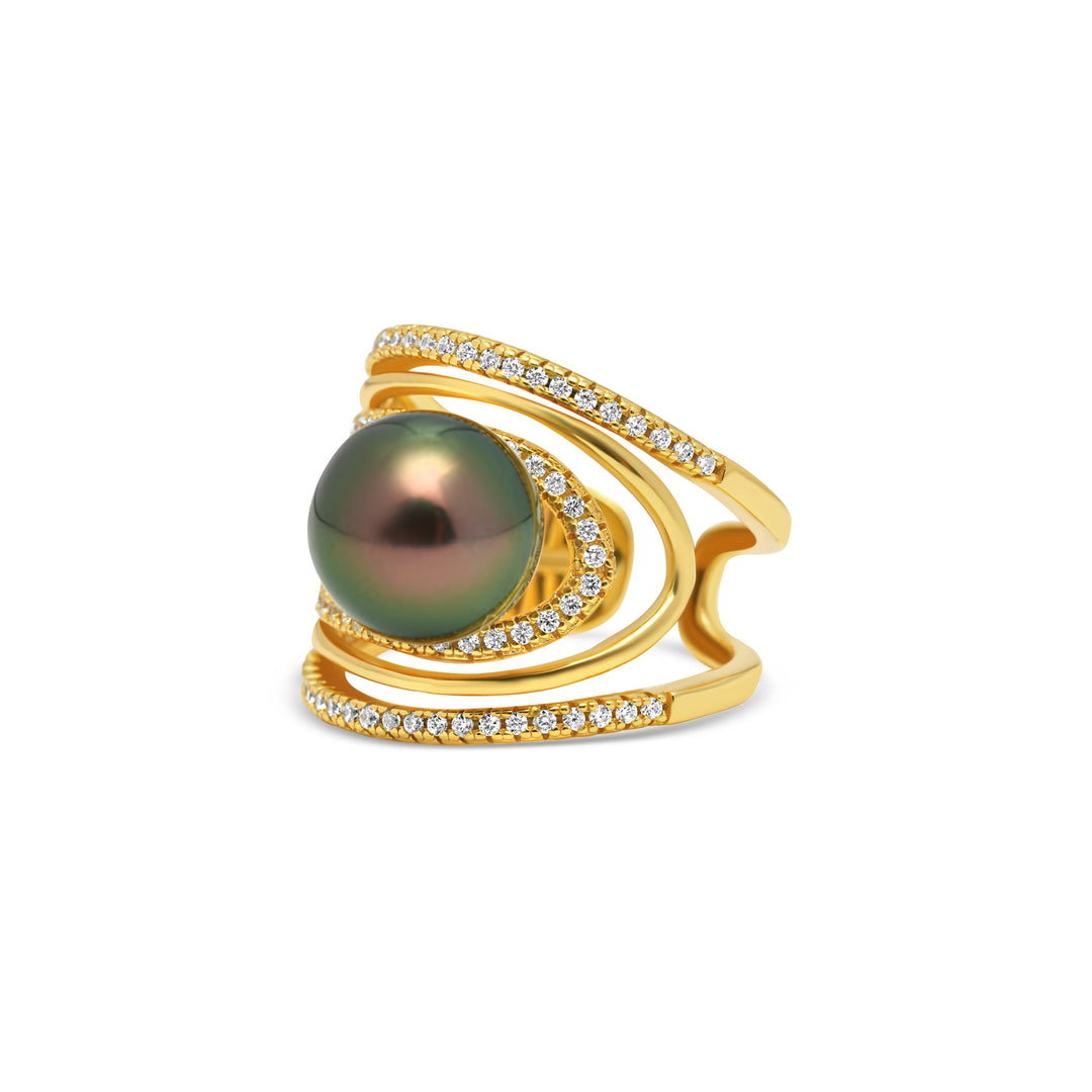 1pcs Tahitian Pearl Ring 925 Silver SHM1660