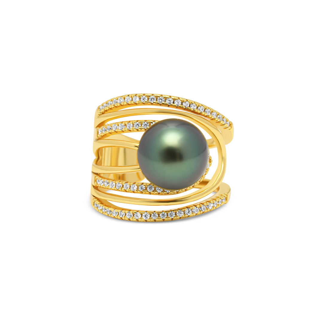 1pcs Tahitian Pearl Ring 925 Silver SHM1660