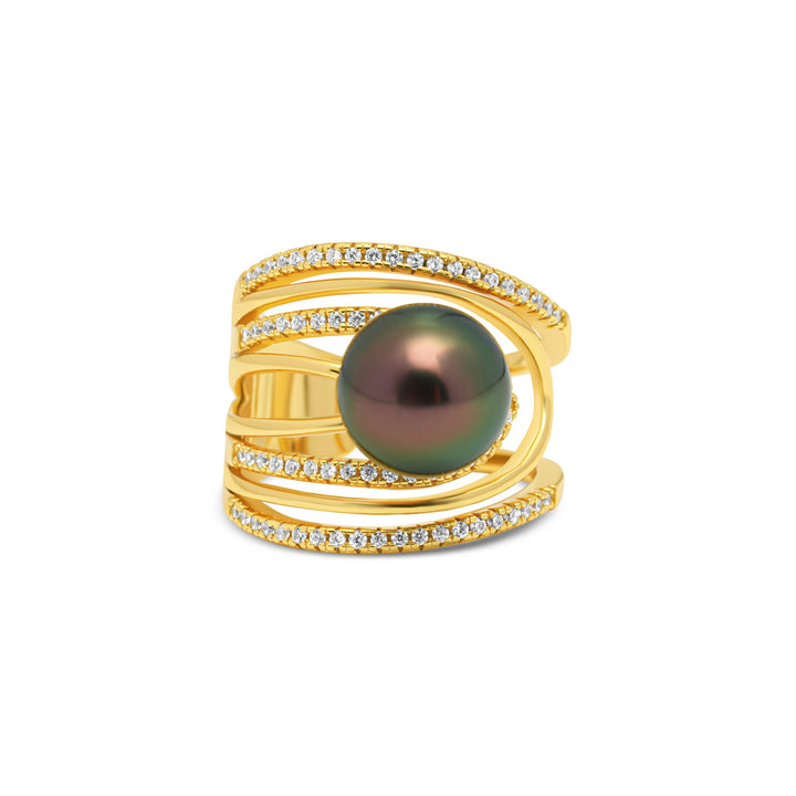 1pcs Tahitian Pearl Ring 925 Silver SHM1660