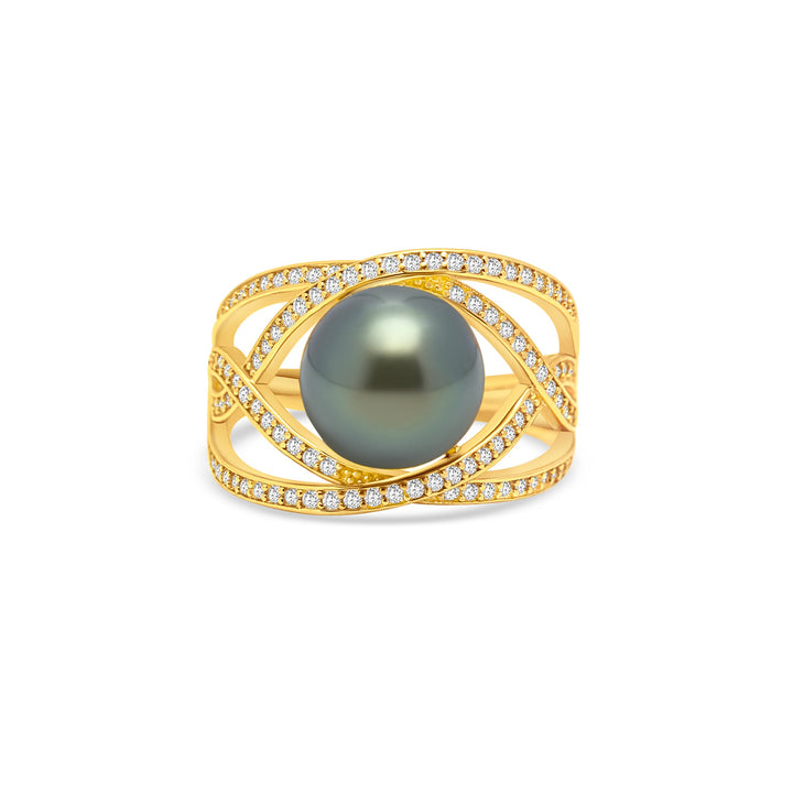 1pcs Tahitian Pearl Ring 925 Silver SHM1688 HL4