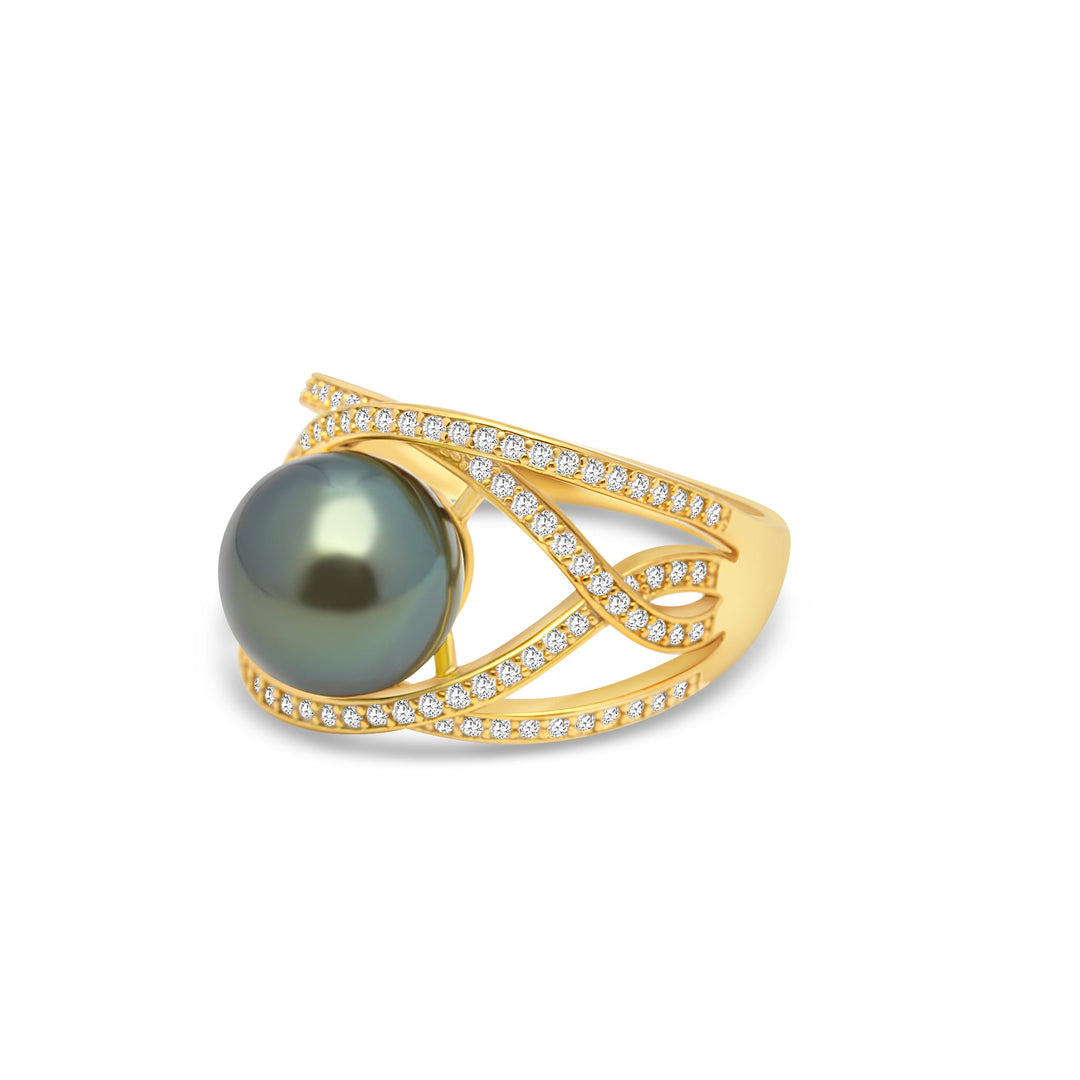 1pcs Tahitian Pearl Ring 925 Silver SHM1688 HL4
