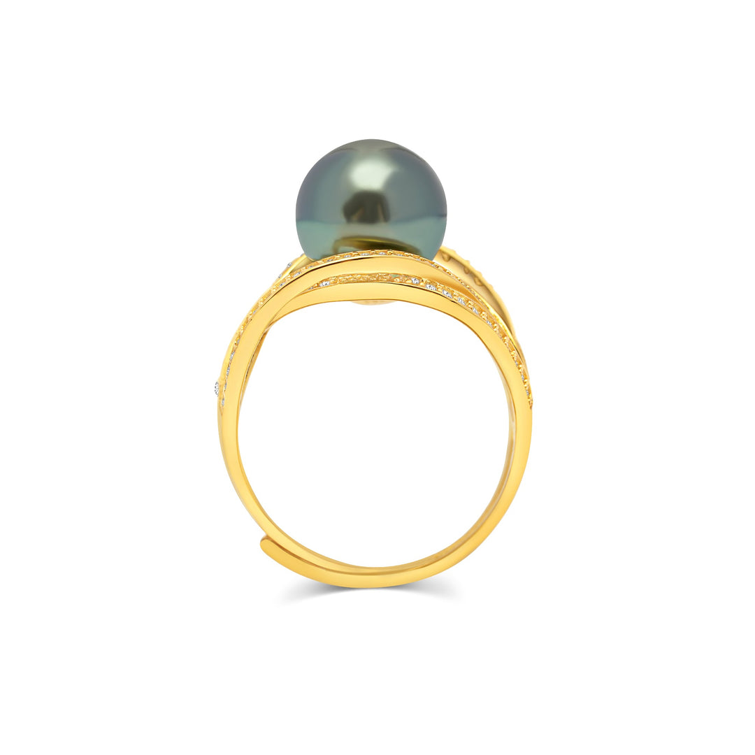 1pcs Tahitian Pearl Ring 925 Silver SHM1688 HL4