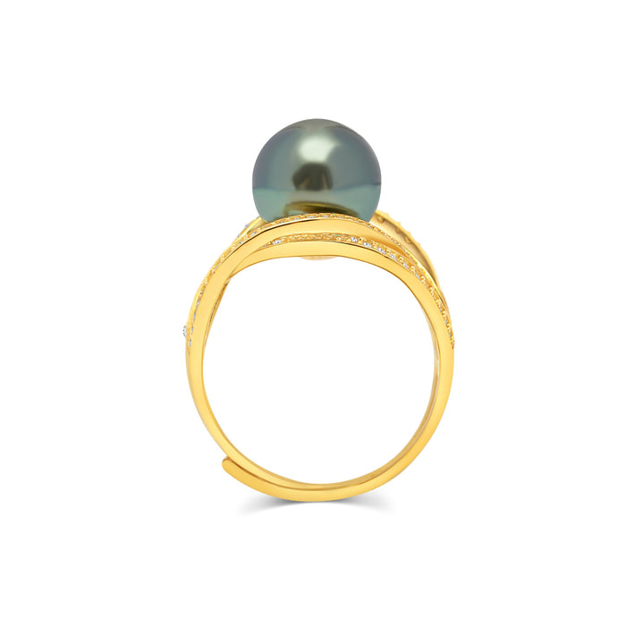 1pcs Tahitian Pearl Ring 925 Silver SHM1688 HL4