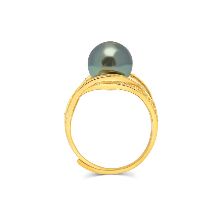 1pcs Tahitian Pearl Ring 925 Silver SHM1688 HL4
