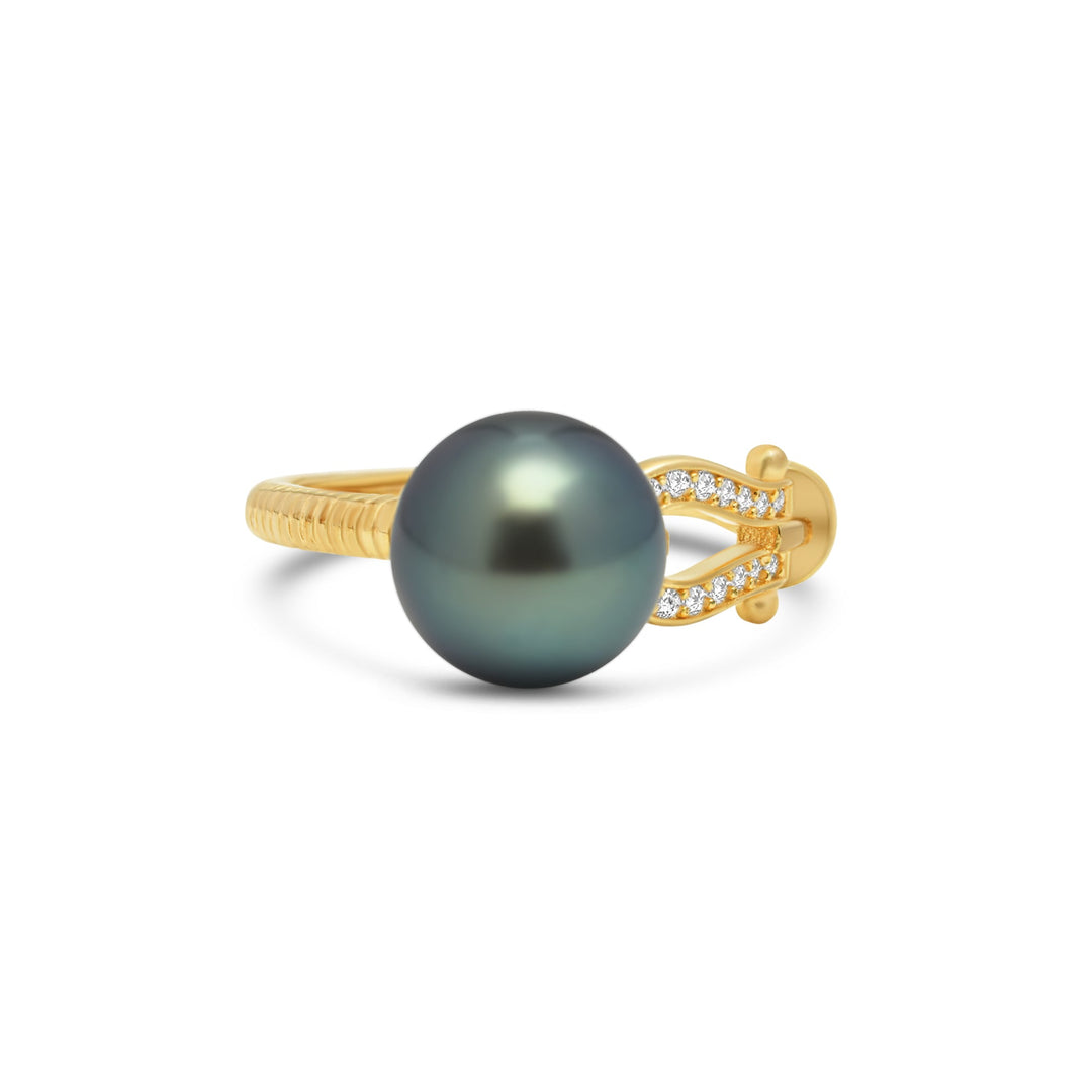 1pcs Tahitian Pearl Ring 925 Silver SHM1705 OR6