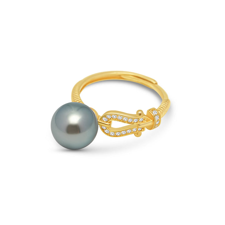 1pcs Tahitian Pearl Ring 925 Silver SHM1705 OR6