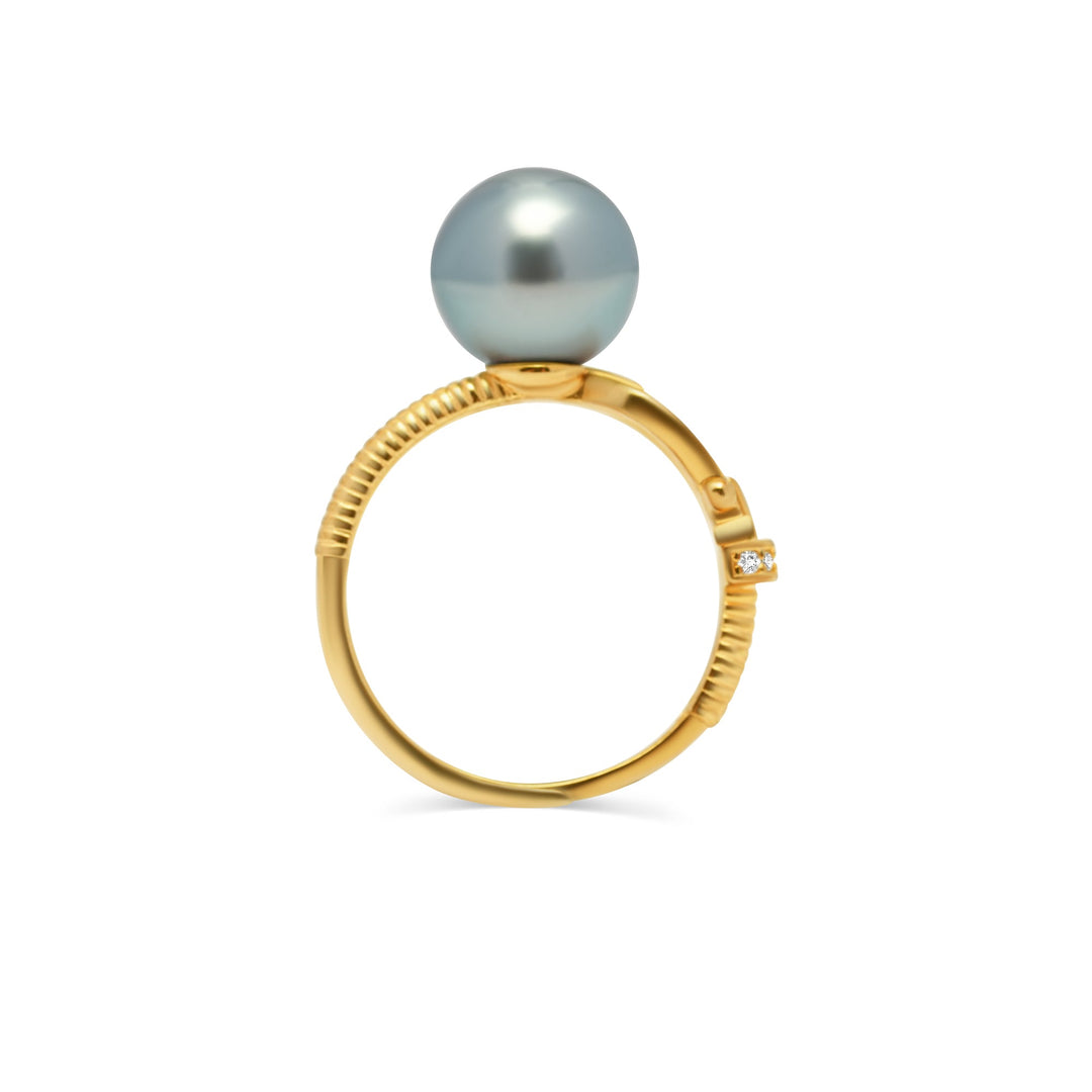 1pcs Tahitian Pearl Ring 925 Silver SHM1705 OR6