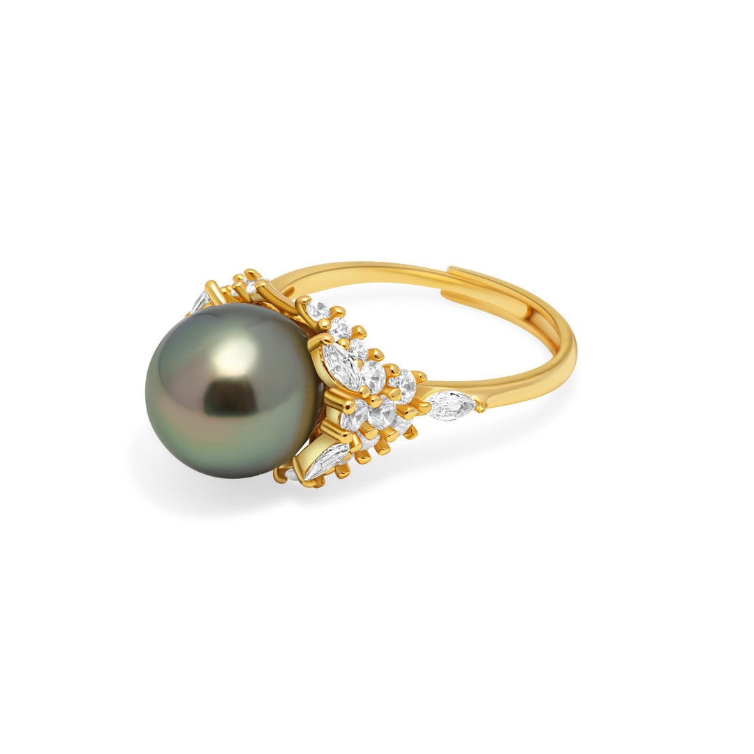 1pcs Tahitian Pearl Ring 925 Silver SHM1712
