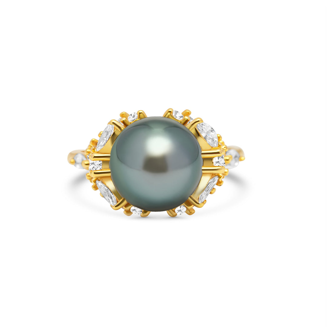 1pcs Tahitian Pearl Ring 925 Silver SHM1712