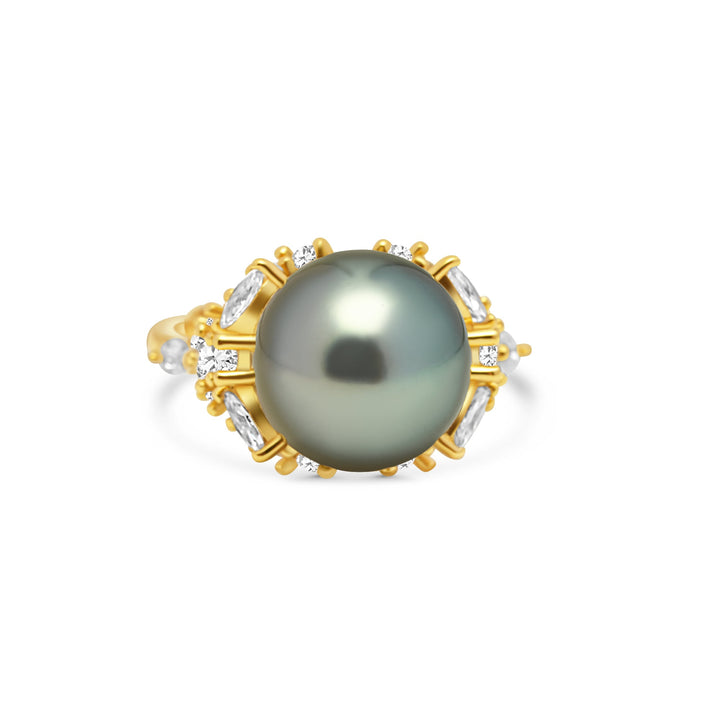 1pcs Tahitian Pearl Ring 925 Silver SHM1712