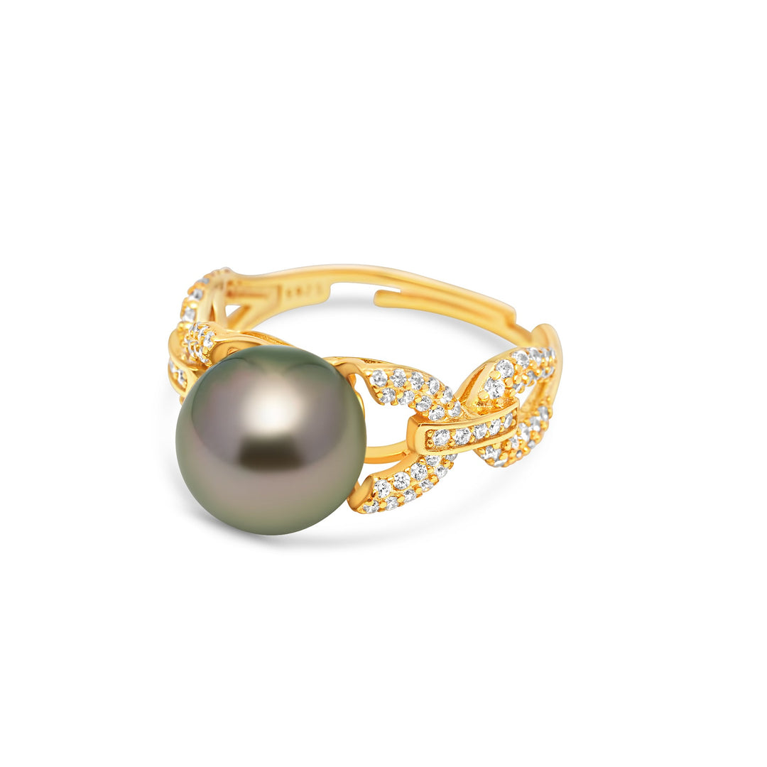 1pcs Tahitian Pearl Ring 925 Silver SHM1715