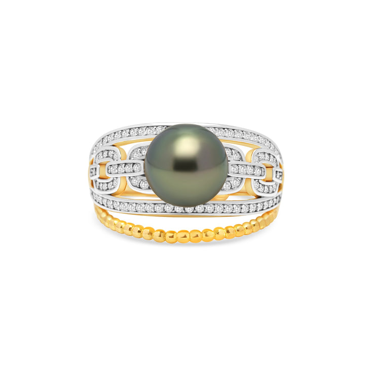 1pcs Tahitian Pearl Ring 925 Silver SHM1781
