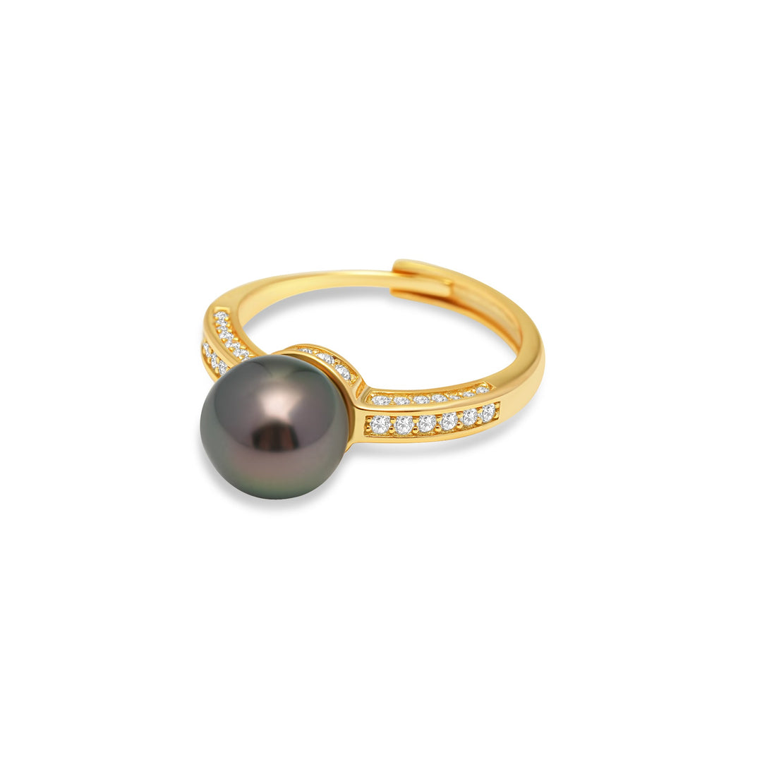 1pcs Tahitian Pearl Ring 925 Silver SHM1810 HL4