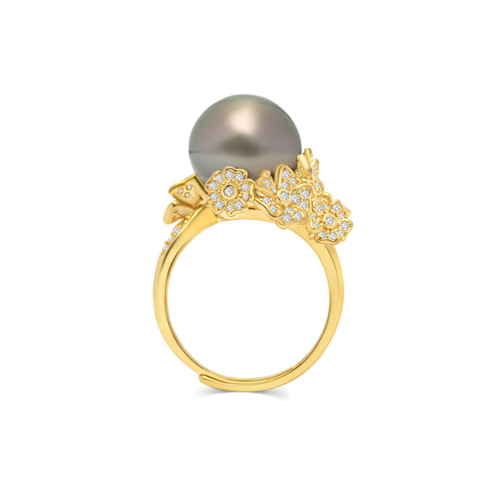 1pcs Tahitian Pearl Ring 925 Silver SHM1827 BRT