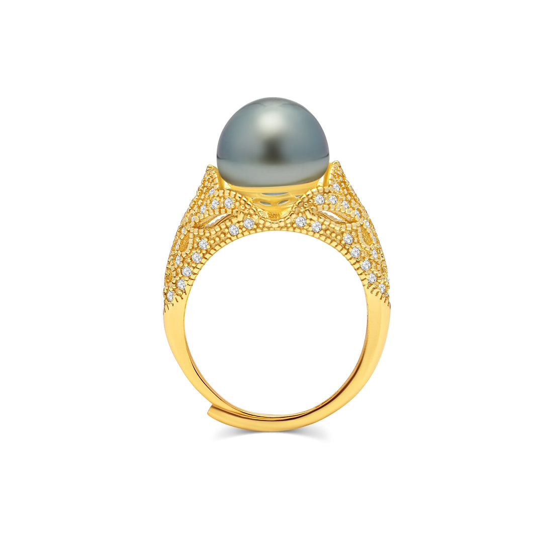 1pcs Tahitian Pearl Ring 925 Silver SHM1903