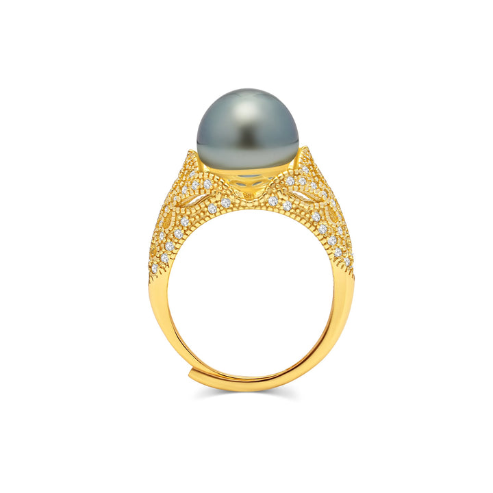 1pcs Tahitian Pearl Ring 925 Silver SHM1903