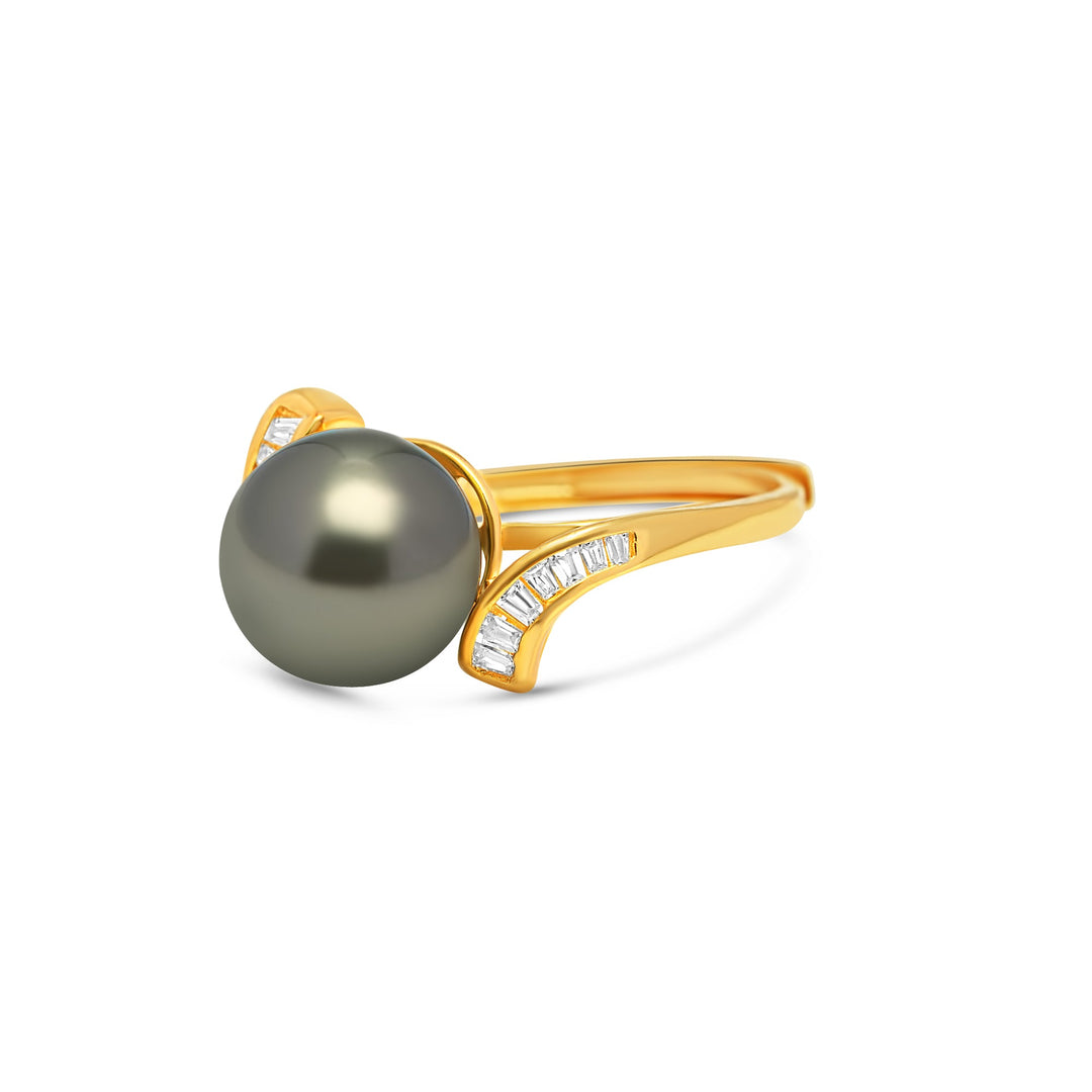 1pcs Tahitian Pearl Ring 925 Silver SHM2086 THMIX4