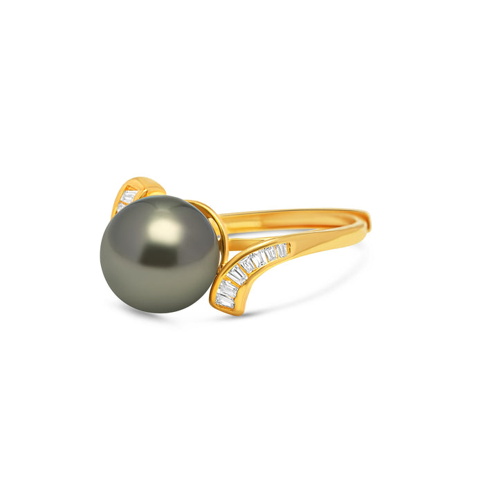1pcs Tahitian Pearl Ring 925 Silver SHM2086 THMIX4