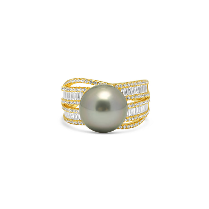 1pcs Tahitian Pearl Ring 925 Silver SHM2121