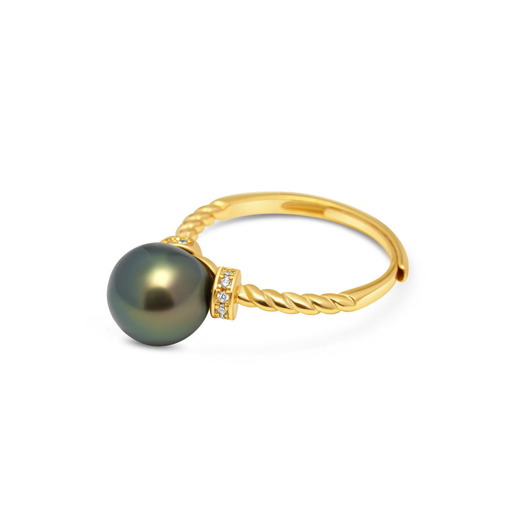 1pcs Tahitian Pearl Ring 925 Silver SHM729 CMP1