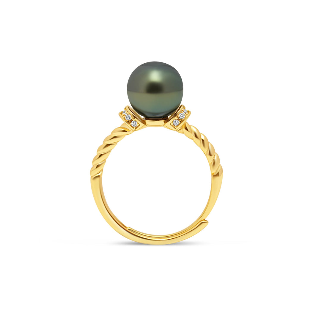 1pcs Tahitian Pearl Ring 925 Silver SHM729 CMP1