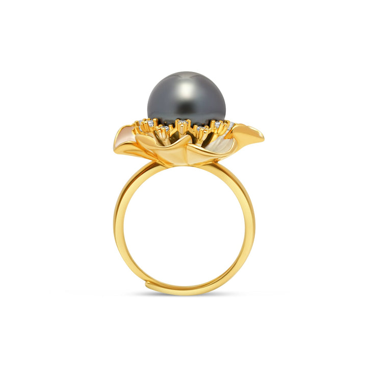 1pcs Tahitian Pearl Ring 925 Silver SHM847 TH2