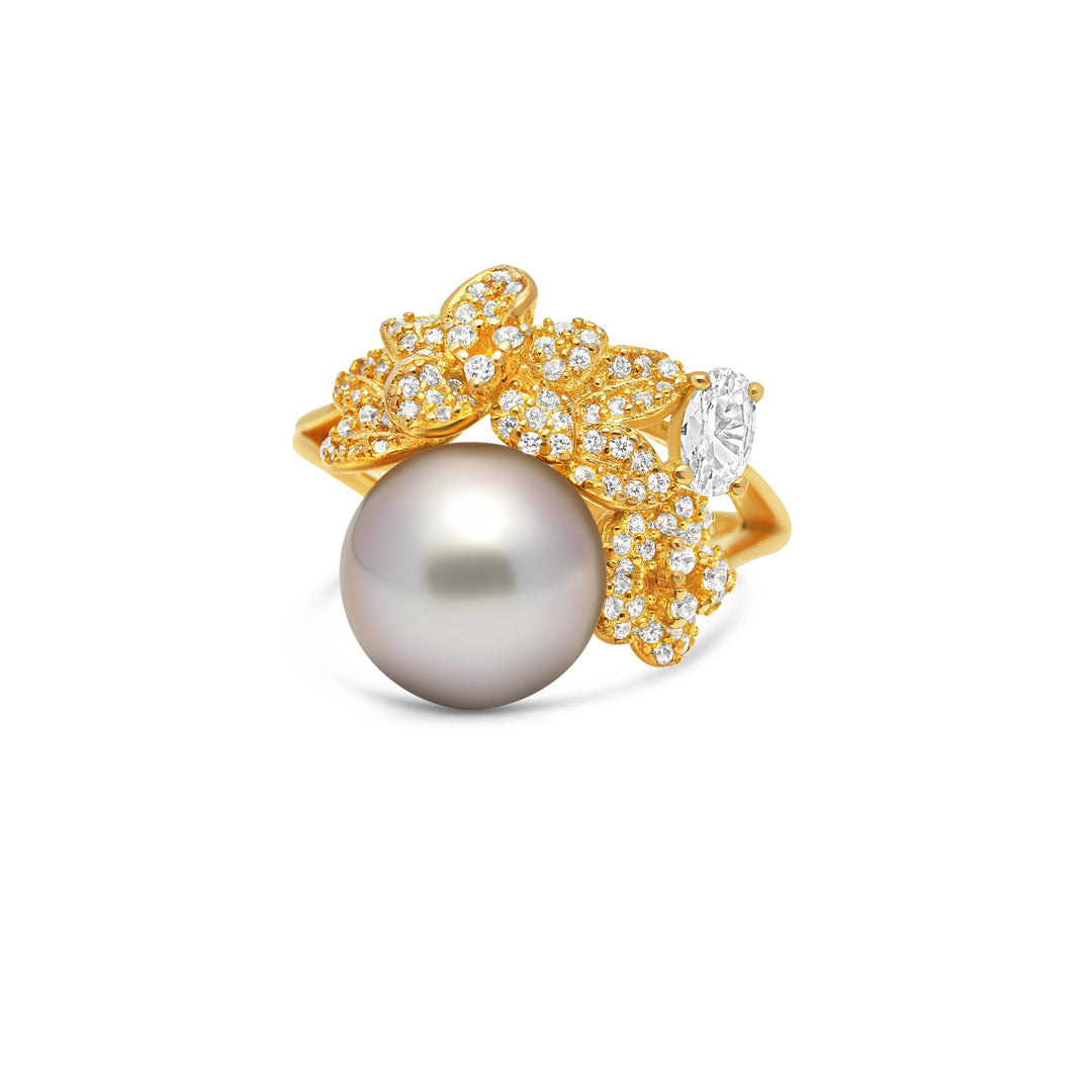 1pcs Tahitian Pearl Ring 925 Silver SHM869