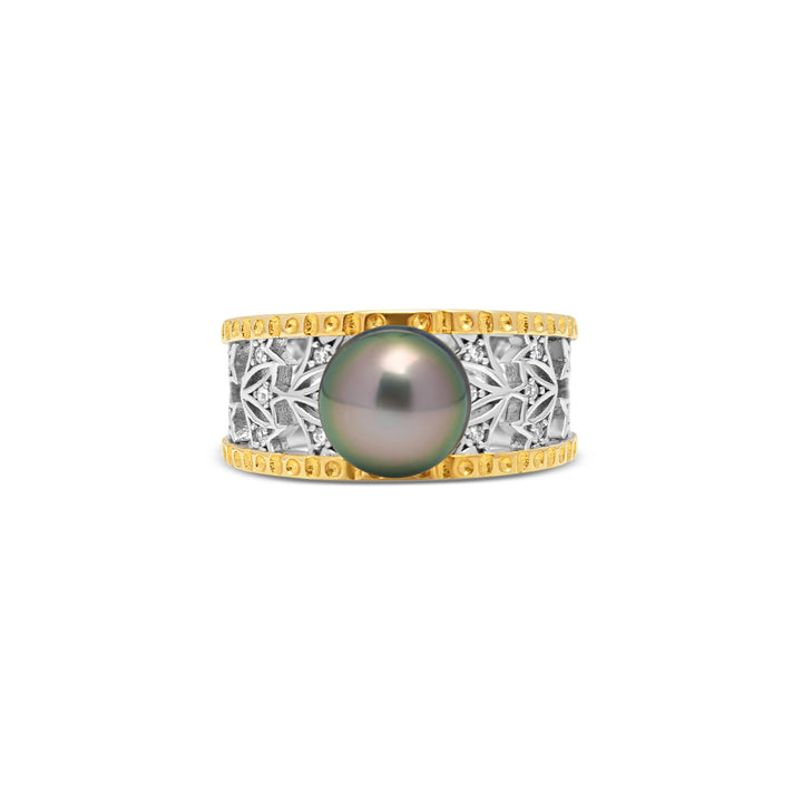 1pcs Tahitian Pearl Ring 925 Silver SHM925 OR7