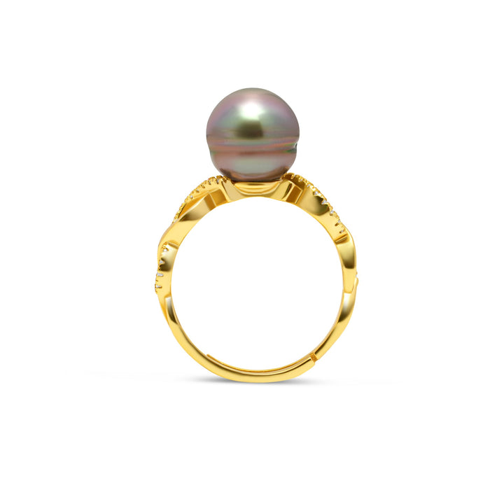 1pcs Tahitian Pearl Ring 925 Silver SHM940 OR7