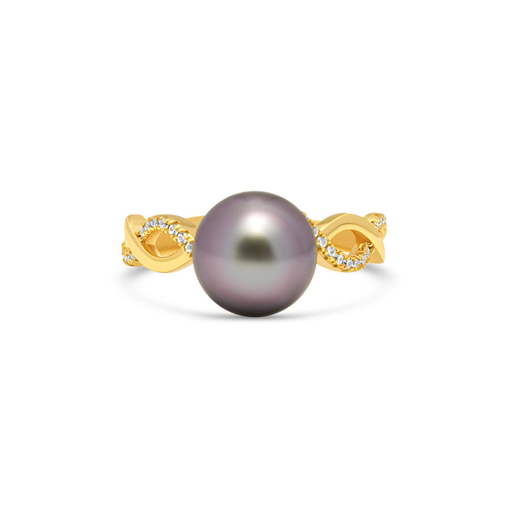 1pcs Tahitian Pearl Ring 925 Silver SHM940 OR7