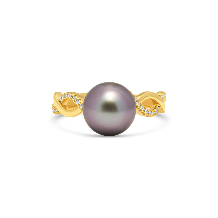 1pcs Tahitian Pearl Ring 925 Silver SHM940 OR7