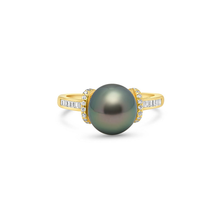 925 Sterling Silver Tahitian Pearl Ring SHM1394