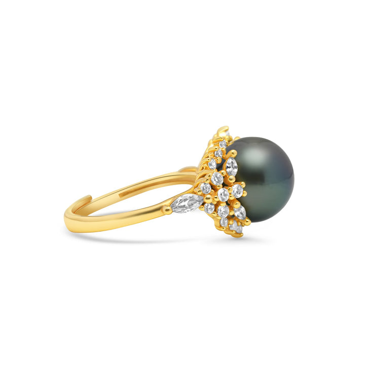 925 Sterling Silver Tahitian Pearl Ring SHM1401