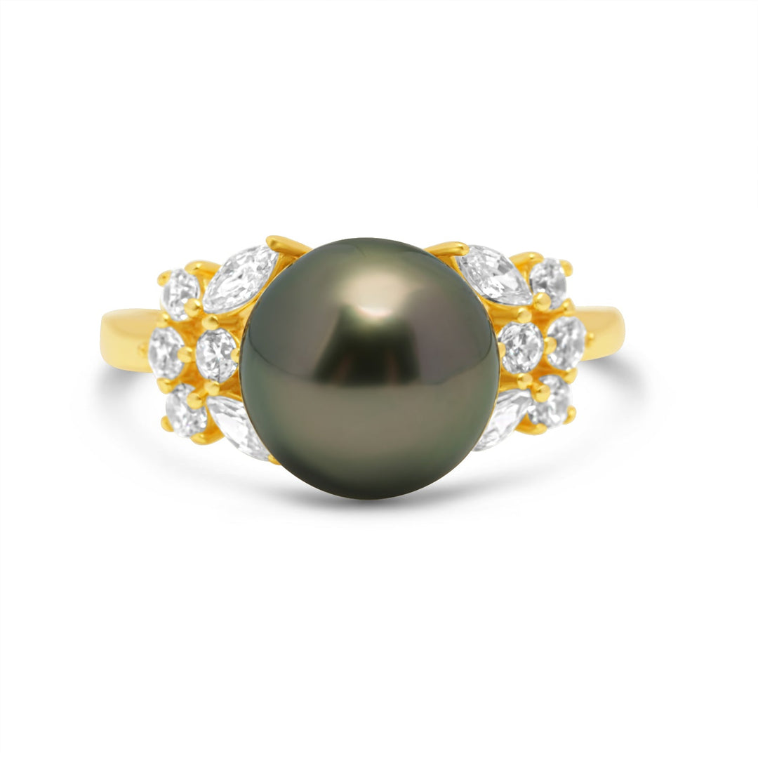 925 Sterling Silver Tahitian Pearl Ring SHM1379