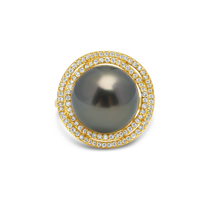 925 Sterling Silver Tahitian Pearl Ring SHM1406