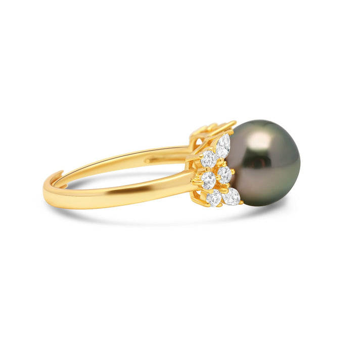 925 Sterling Silver Tahitian Pearl Ring SHM1379