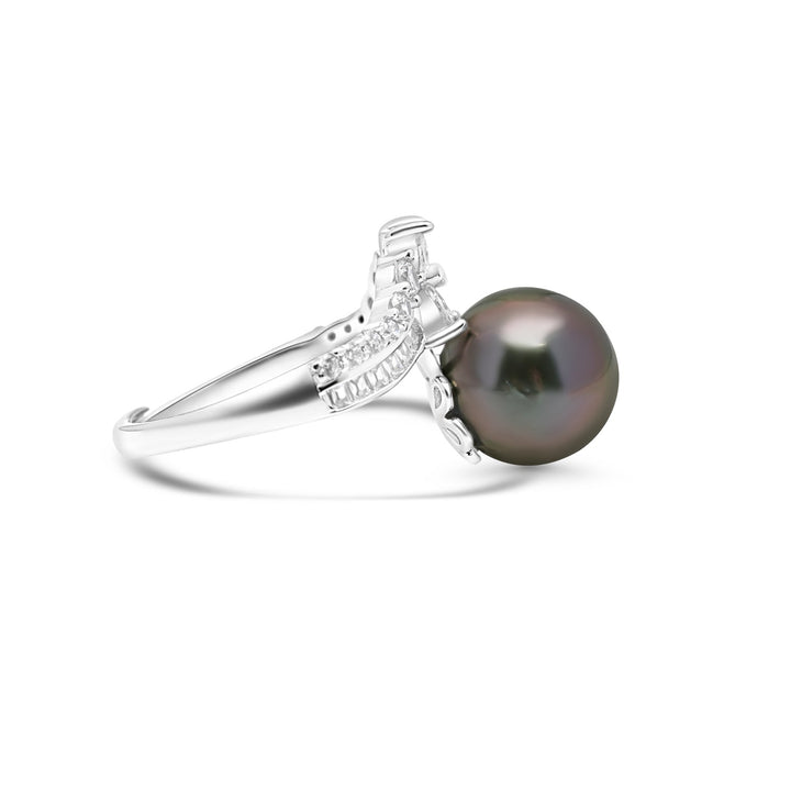 925 Sterling Silver Tahitian Pearl Ring SHM1392