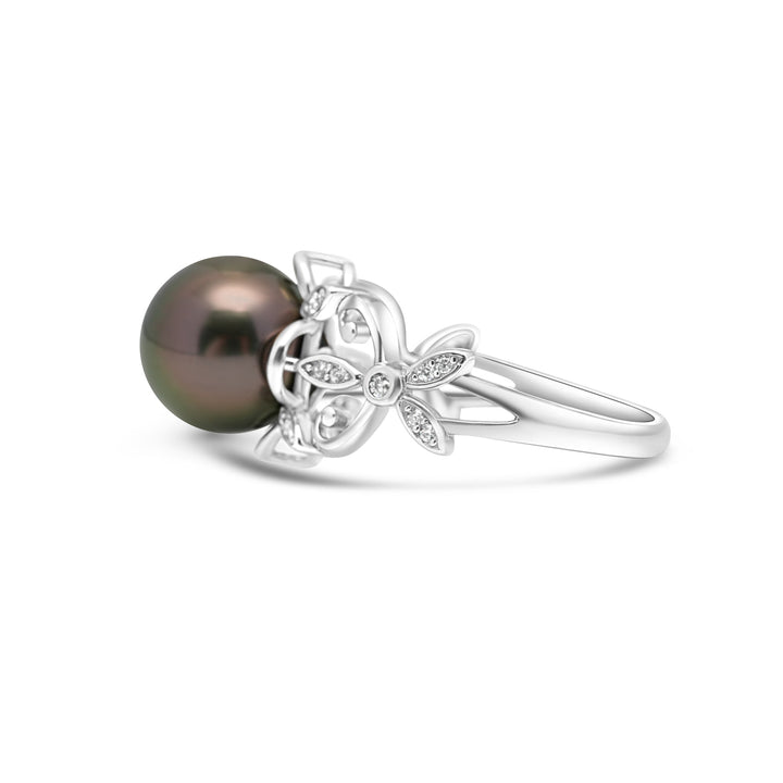 925 Sterling Silver Tahitian Pearl Ring SHM1389