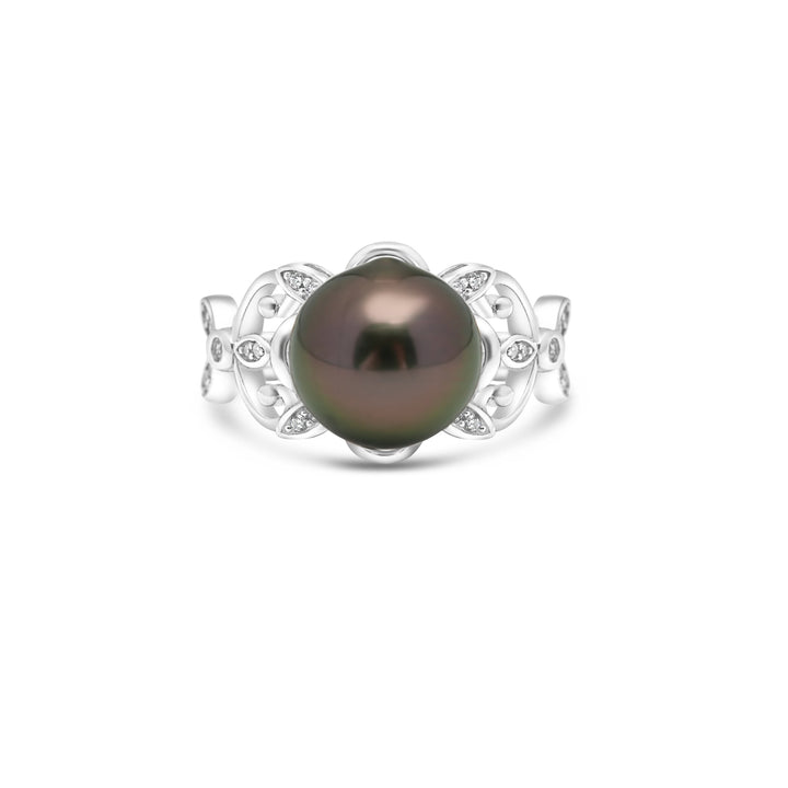 925 Sterling Silver Tahitian Pearl Ring SHM1389