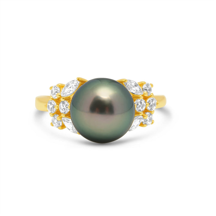 925 Sterling Silver Tahitian Pearl Ring SHM1379