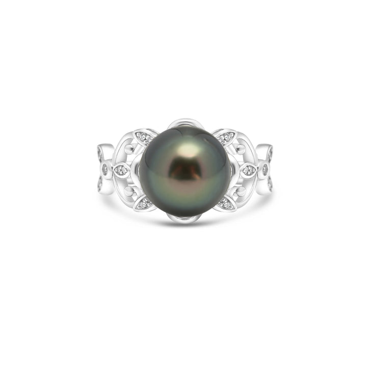 925 Sterling Silver Tahitian Pearl Ring SHM1389