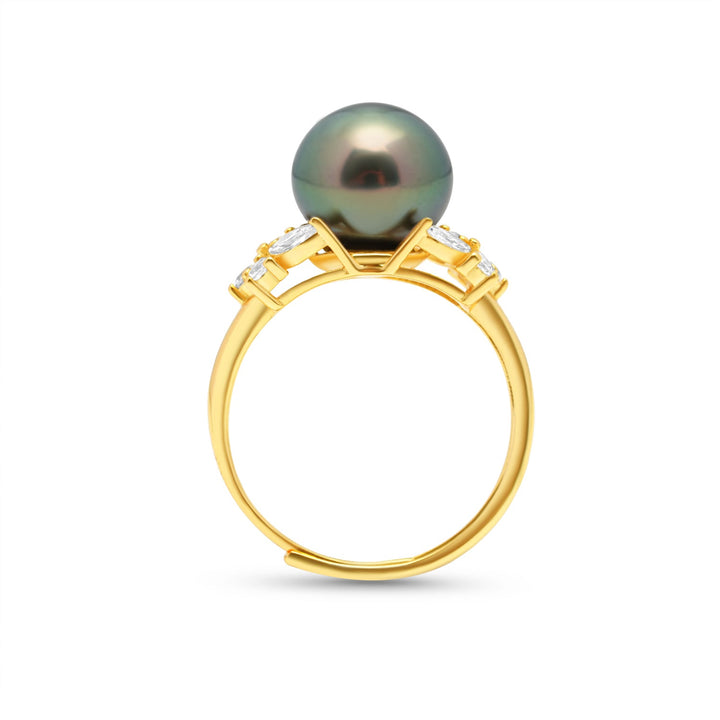 925 Sterling Silver Tahitian Pearl Ring SHM1379