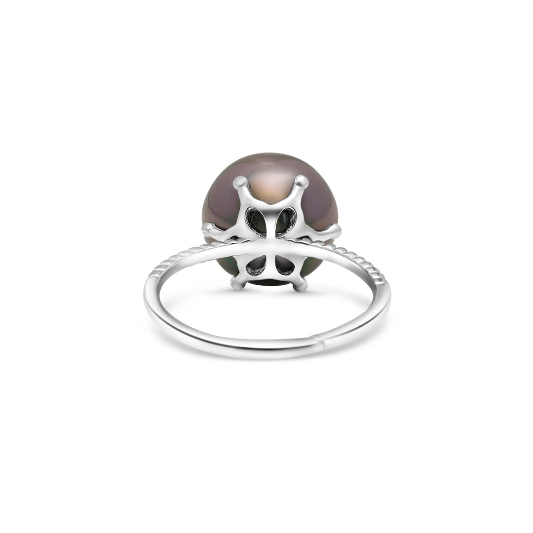 925 Sterling Silver Tahitian Pearl Ring SHM1403