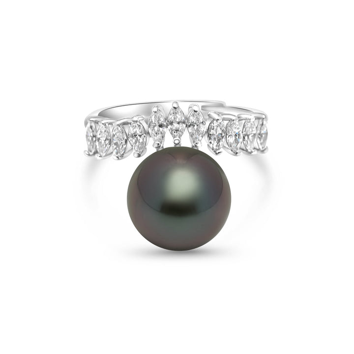 925 Sterling Silver Tahitian Pearl Ring SHM1393