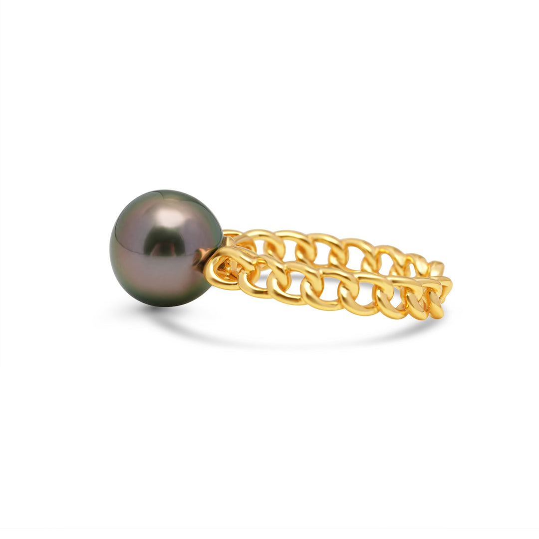 925 Sterling Silver Tahitian Pearl Ring SHM1385