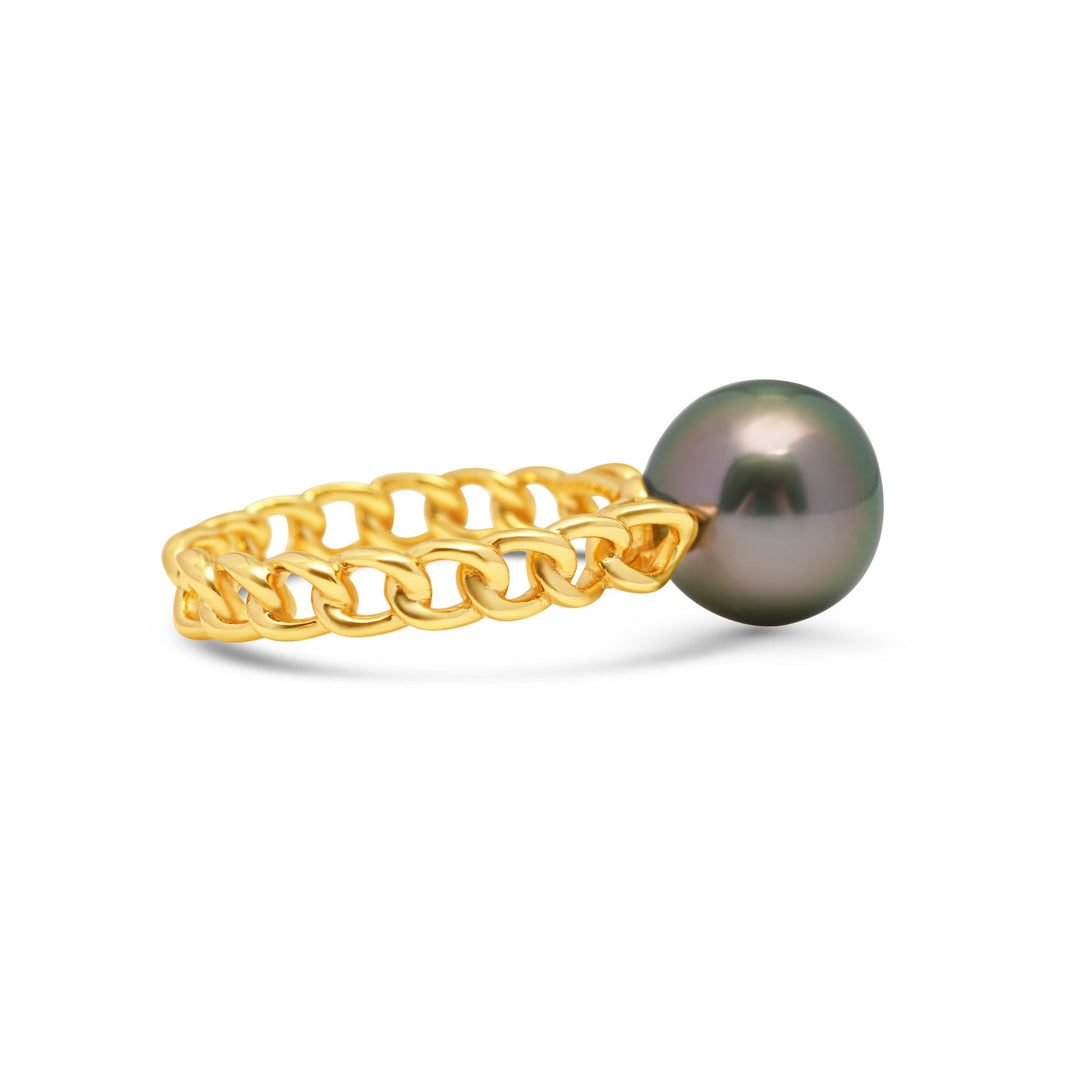 925 Sterling Silver Tahitian Pearl Ring SHM1385