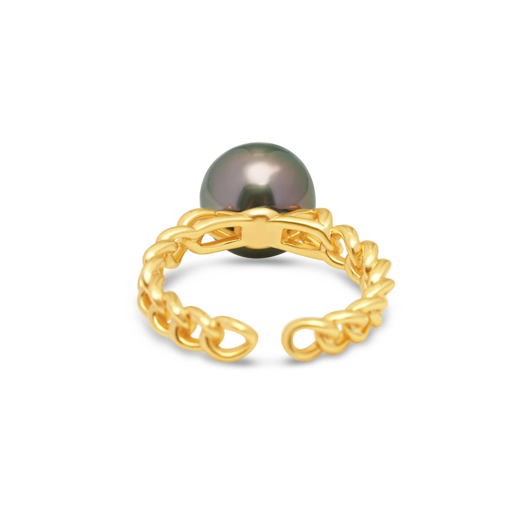 925 Sterling Silver Tahitian Pearl Ring SHM1385