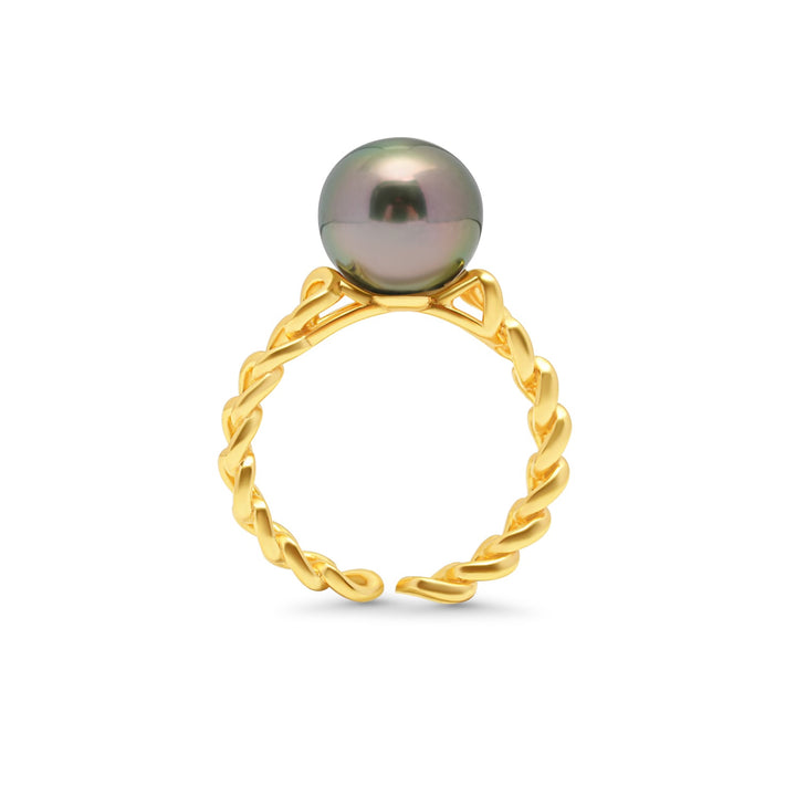 925 Sterling Silver Tahitian Pearl Ring SHM1385